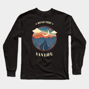 Van Life - Road Trip Psychedelic Design Long Sleeve T-Shirt
